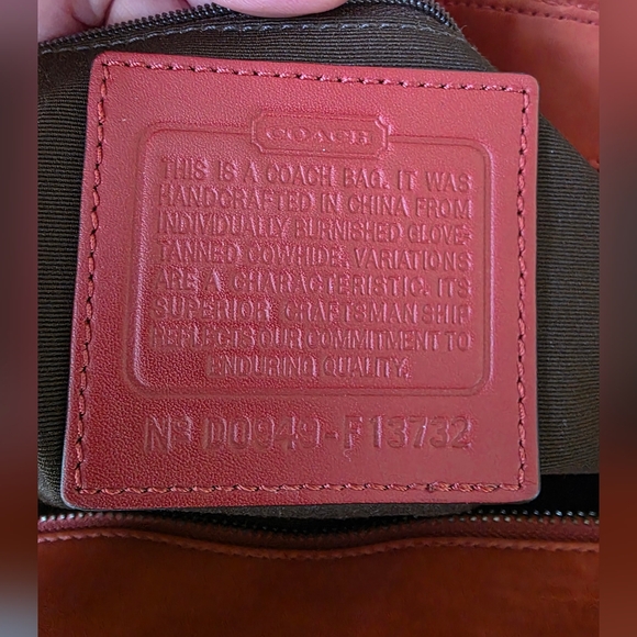 Coach Soho Y2K Pleated Leather Shoulder Bag Large Tote Burnt Orange - Picture 16 of 16